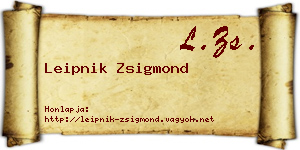 Leipnik Zsigmond névjegykártya